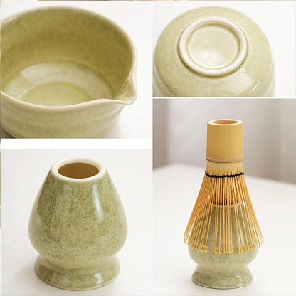 5 Pcs Matcha Whisk Set, Traditional Tea Ceremony Matcha Set with Bowl and Bamboo Whisks