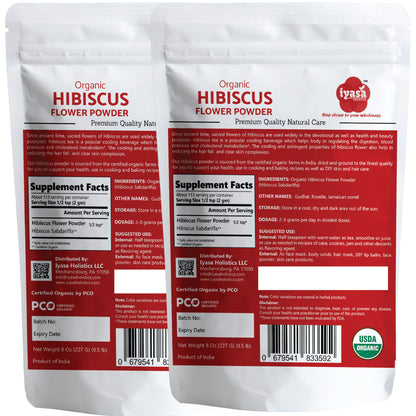 Organic Hibiscus Flower Powder (Hibiscus Sabdariffa) Tea 8,16 Oz Free Shipping