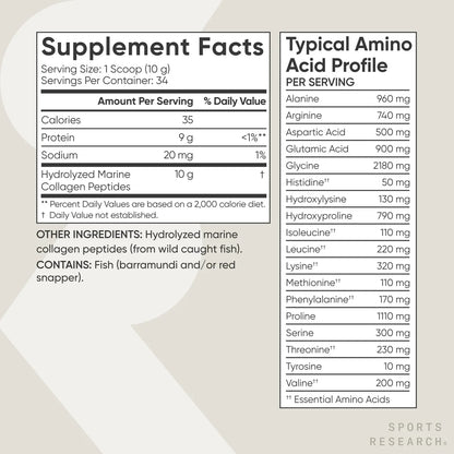 ® Marine Collagen Peptides Powder - Sourced from Wild-Caught Fish Keto Certified (34 Servings)