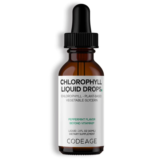 Chlorophyll Liquid Drops, Vegan Chlorophyllin Supplement, Organic Peppermint Oil, 60 Ml